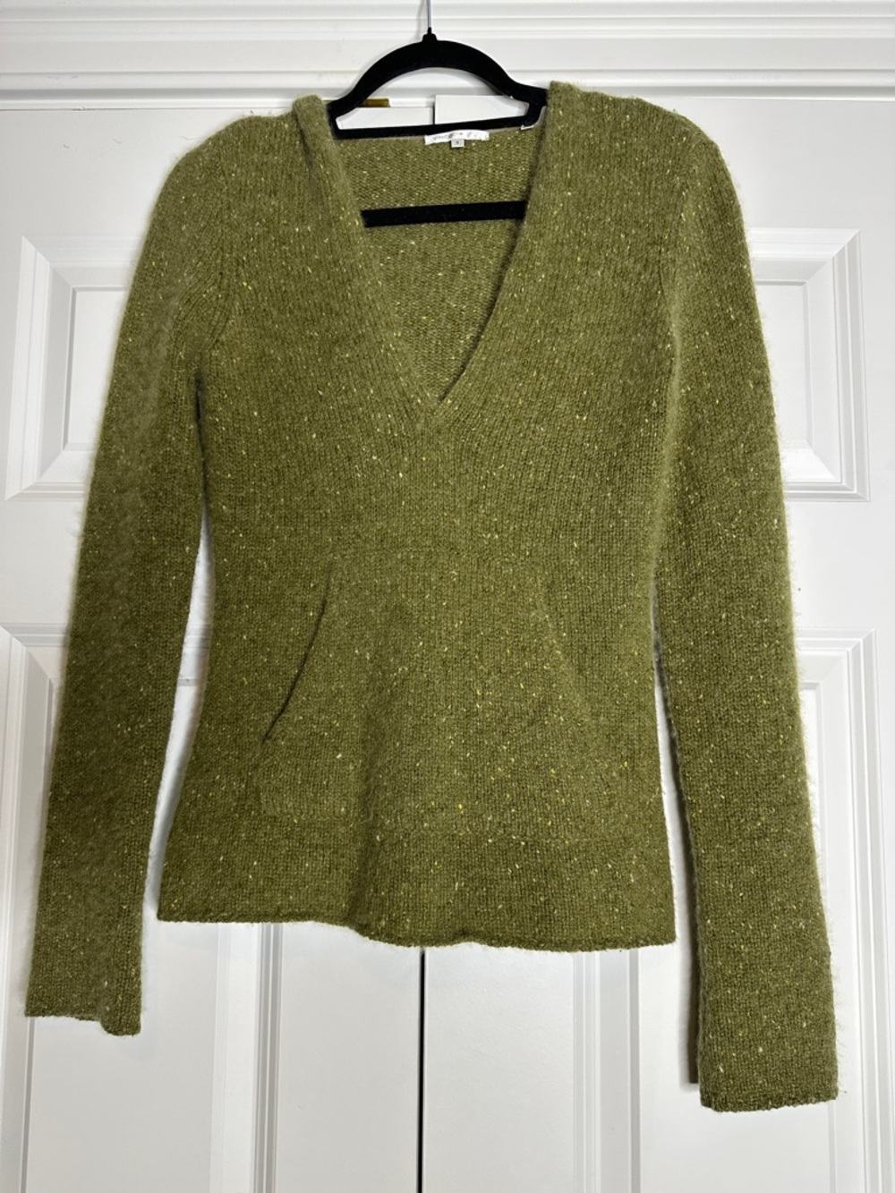 Vince Olive Green V-Neck Sweater